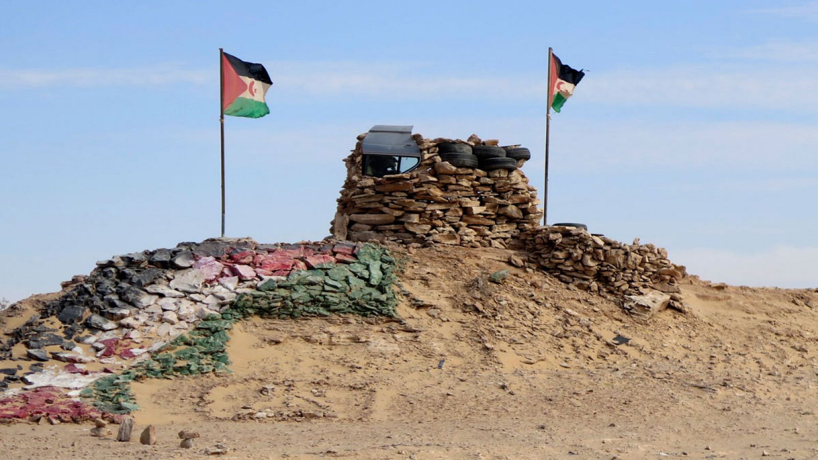 Vista de una garita del Polisario en Guereguerat.