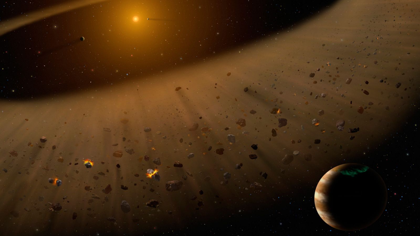 Ilustración del sistema Epsilon Eridani, o eps Eri, descubierto por la NASA
