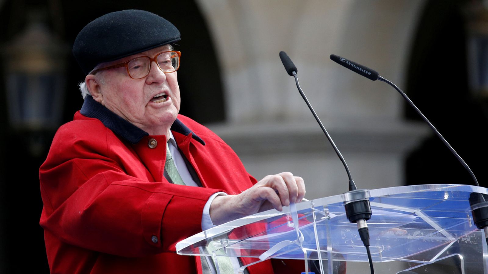 El cofundador del Frente Nacional, Jean-Marie Le Pen, en un acto del primero de mayo.