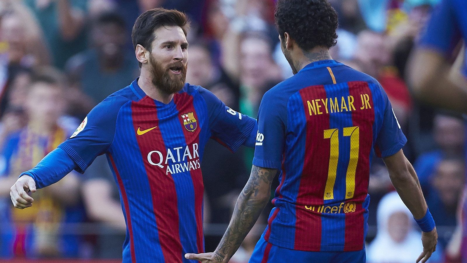 Neymar y Messi celebran la victoria azulgrana.