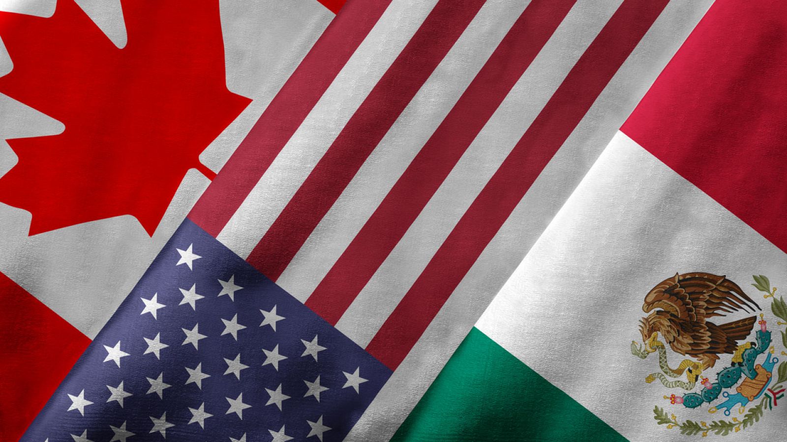 Banderas de Canadá, Estados Unidos y México