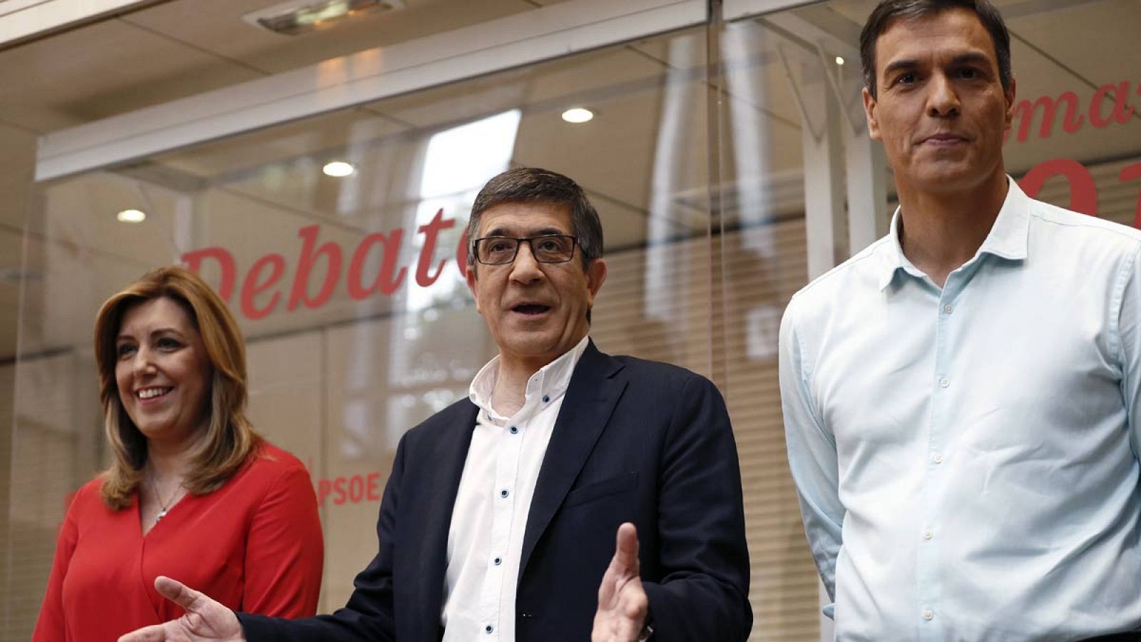 Los tres candidatos a la Secretaría General del PSOE.