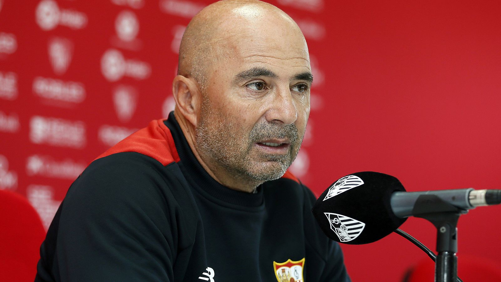 El entrenador del Sevilla FC, Jorge Sampaoli, en rueda de prensa