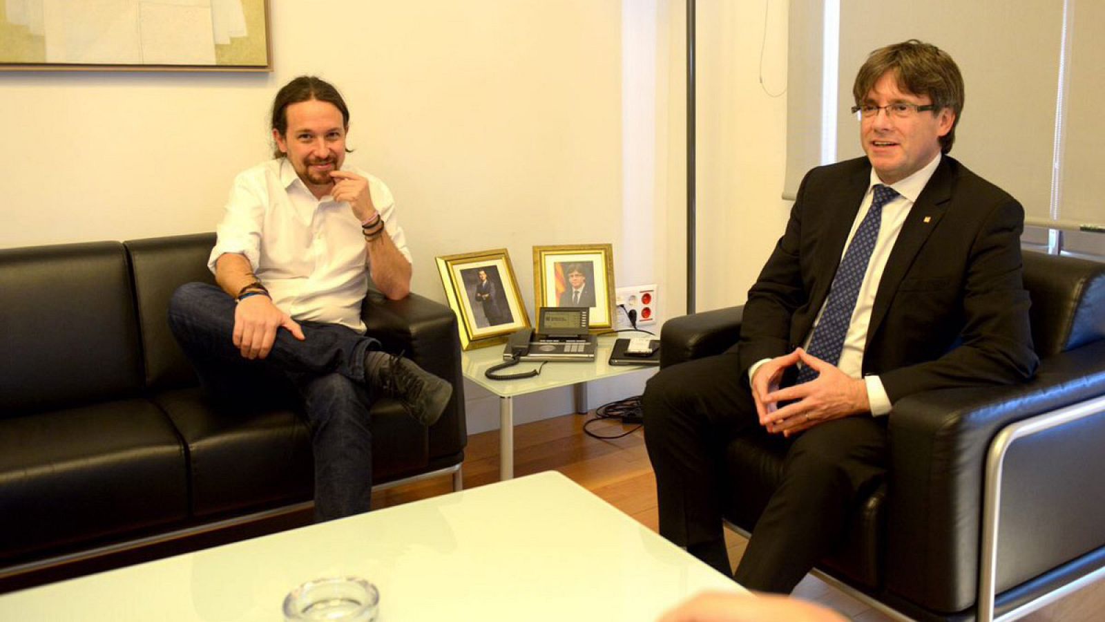 Pablo Iglesias se reúne con Carles Puigdemont en Madrid