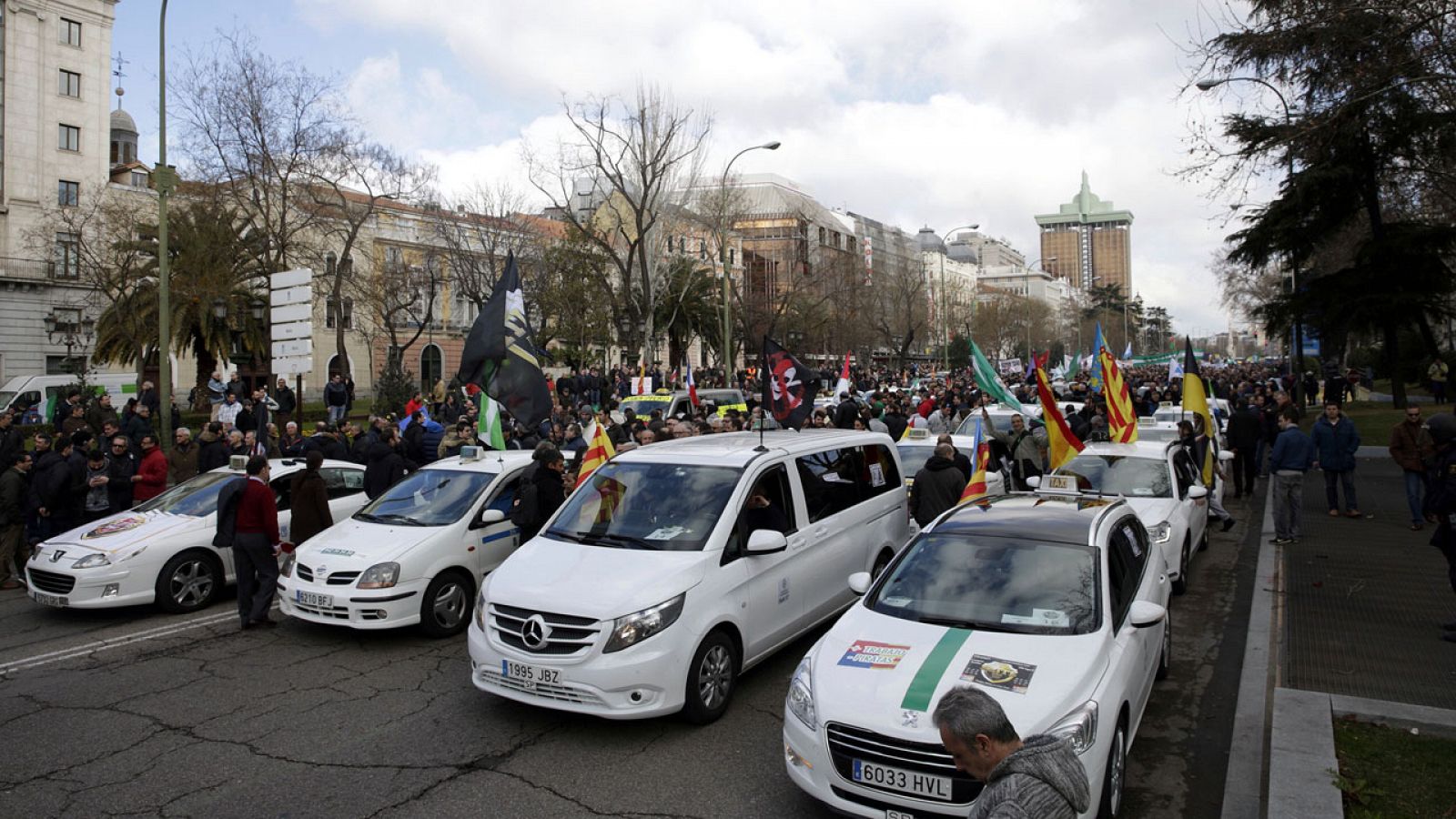 Imagen de archivo de una protesta de taxistas en Madrid