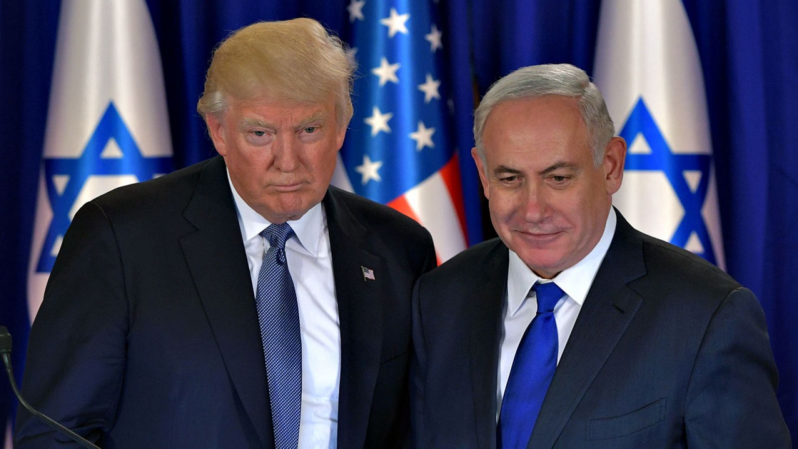 El presidente de EE.UU., Donald Trump, y el primer ministro israelí, Benjamin Netanyahu, la semana pasada en Israel