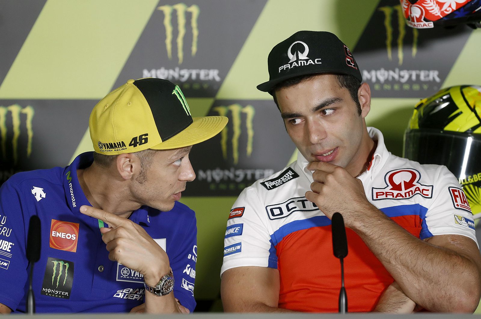 Rossi y Petrucci, en la rueda de prensa de este jueves en Montmeló