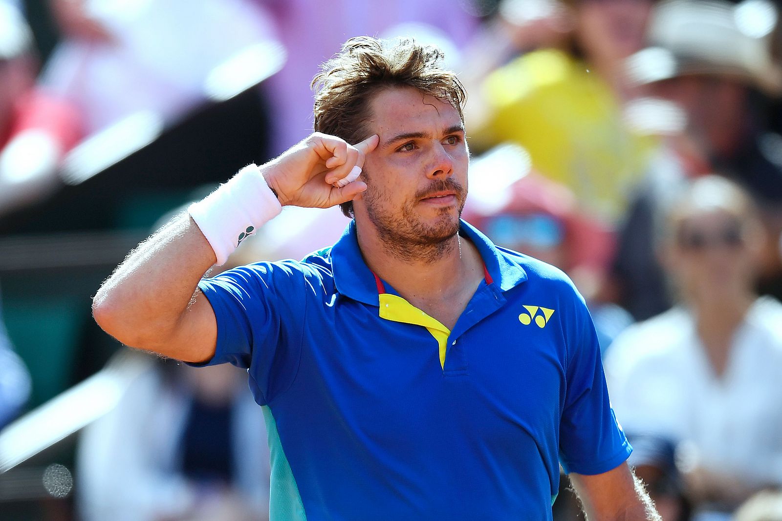 Wawrinka celebra un punto ante Murray