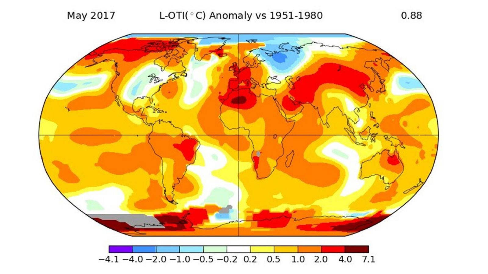 Los principales aumentos térmicos de mayo tuvieron lugar en África del norte y en la Antártida.