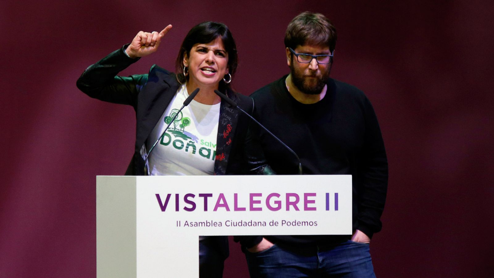 Teresa Rodríguez y Miguel Urbán, referentes de la corriente anticapitalista en Podemos