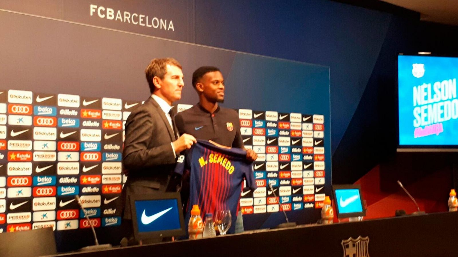Semedo durante su presentación oficial como nuevo jugador del Barcelona.