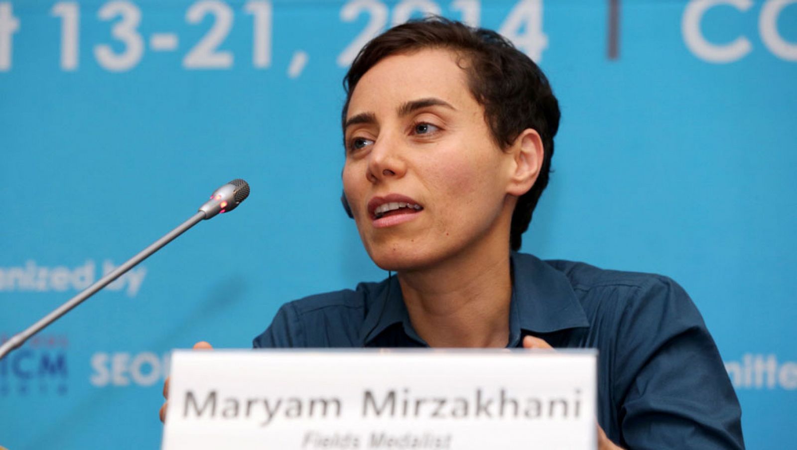 Maryam Mirzakhani durante el Congreso Internacional de Matemáticas en Seúl