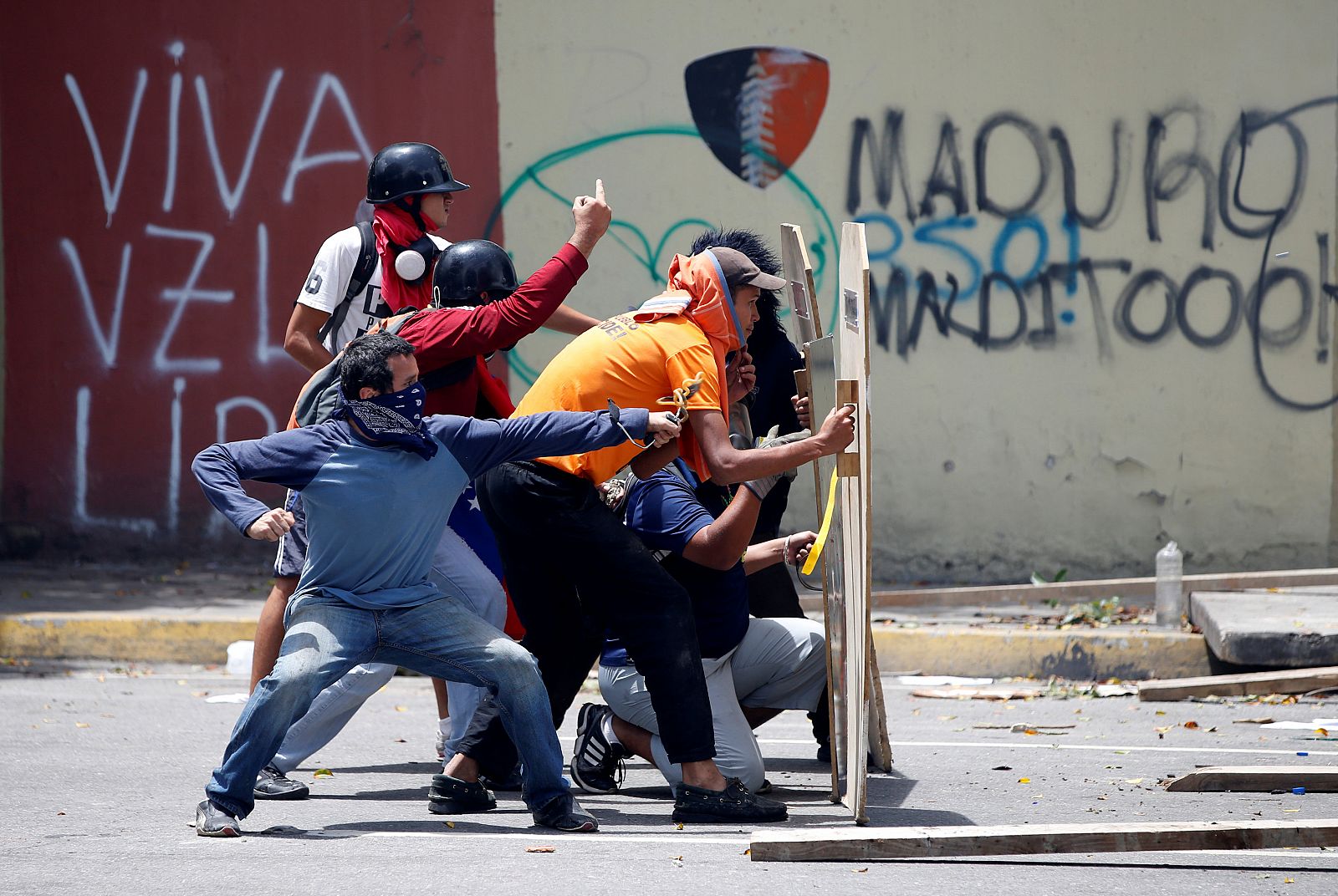 Enfrentamientos durante la huelga general en Venezuela