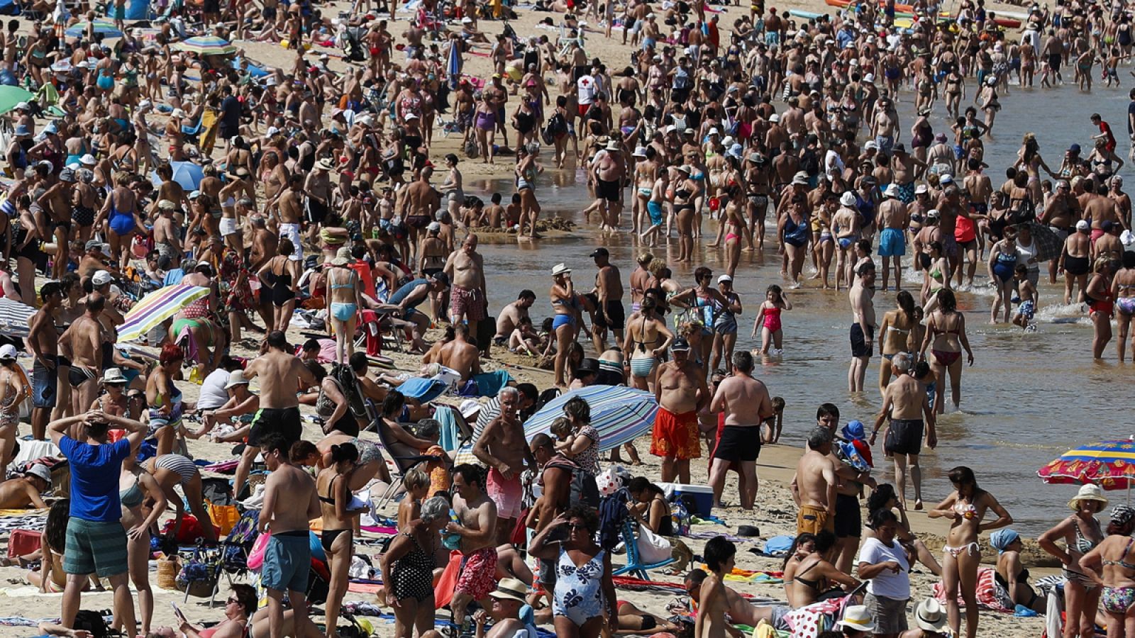 La playa de la Concha de San Sebastián el pasado 17 de julio