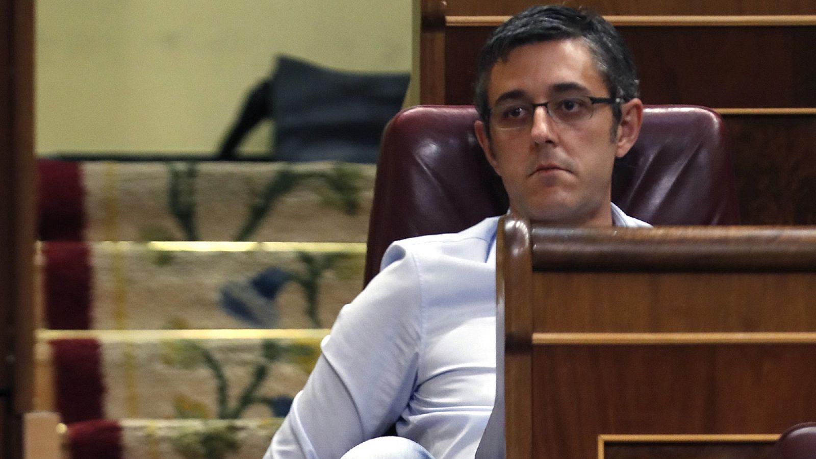 Eduardo Madina, en su escaño en el Congreso