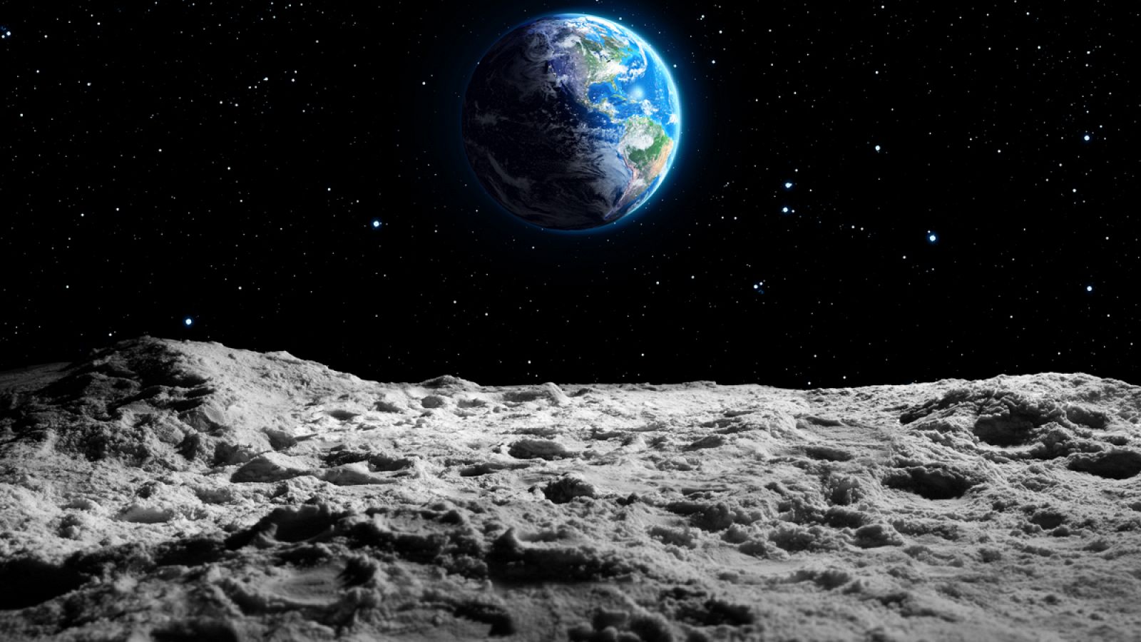 La Tierra vista desde la superficie de la Luna