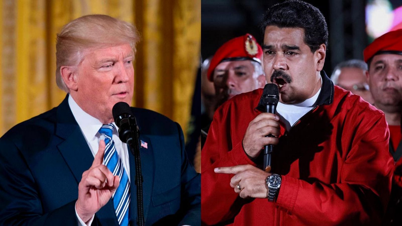 Los presidentes de Estados Unidos, Donald Trump, y Venezuela, Nicolás Maduro