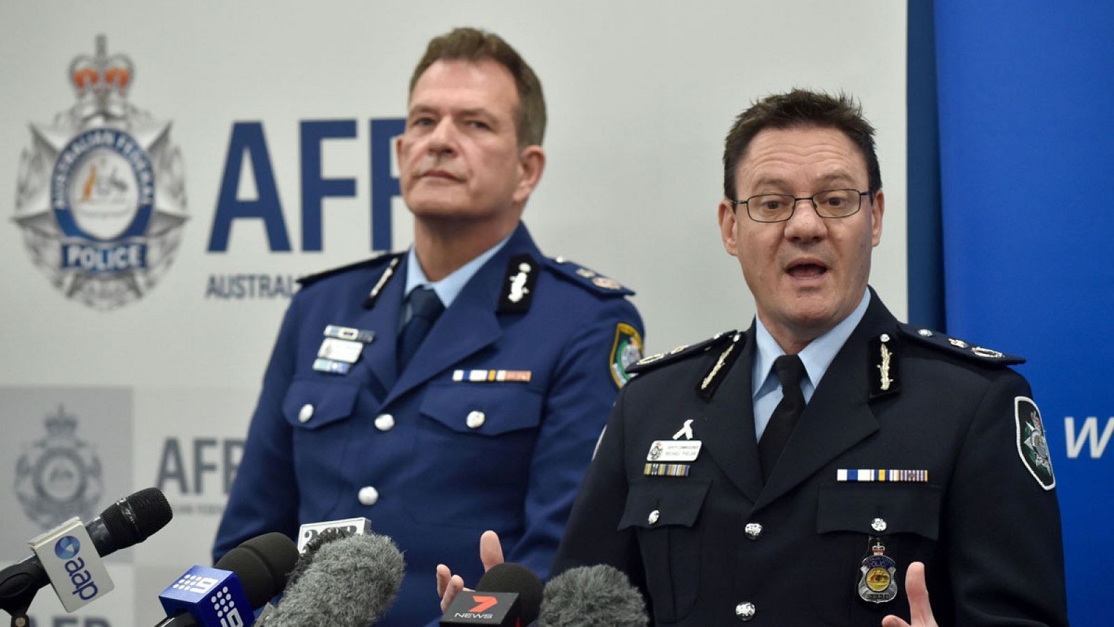 El subcomisionado de la Policía Australiana, Michael Phelan, en una rueda de prensa.