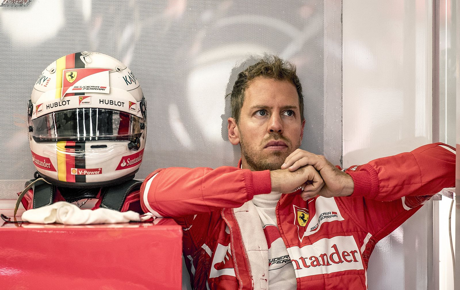 Imagen del piloto alemán Sebastian Vettel, de Ferrari, en el circuito de Spa-Francorchamps (Bélgica).