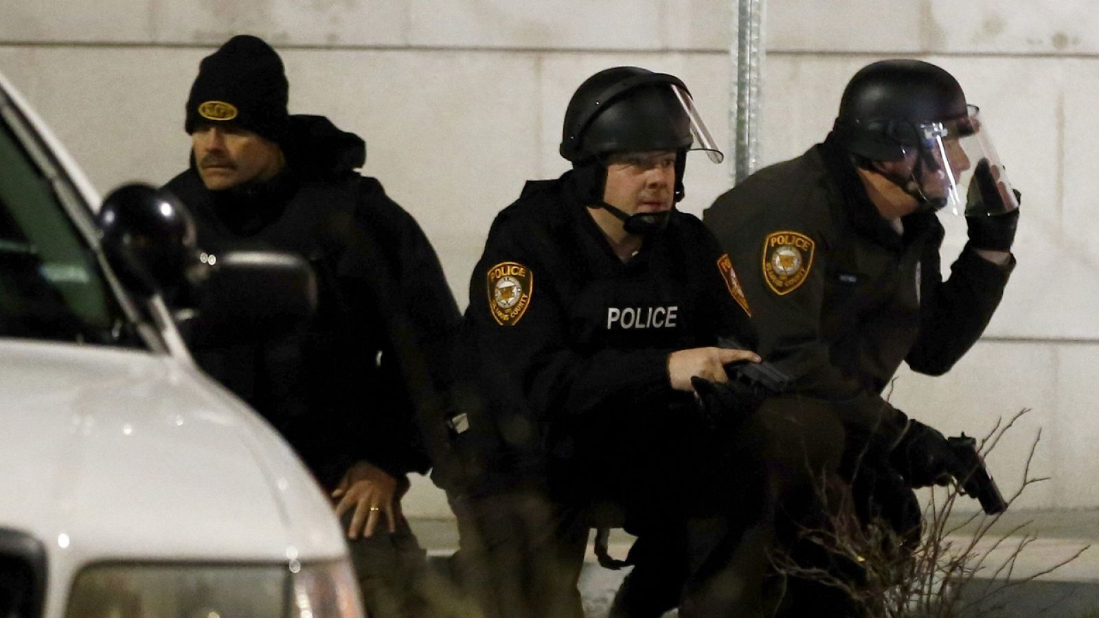 Policías durante los disturbios registrados en Ferguson, (foto archivo, 2015)