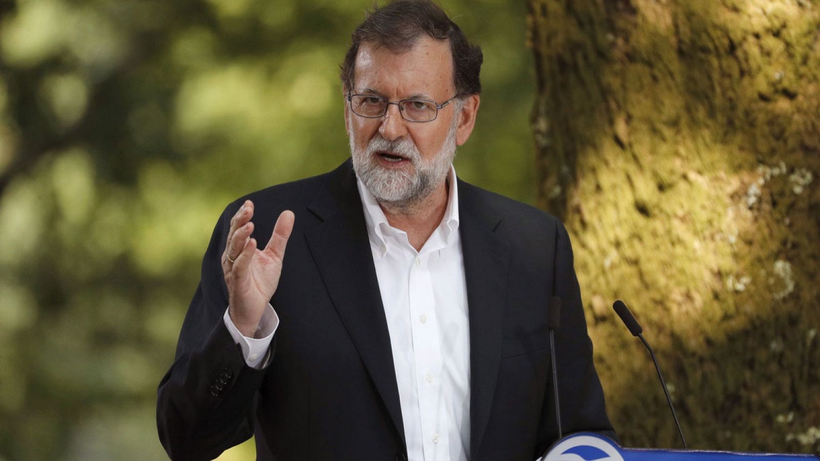El presidente del Gobierno, Mariano Rajoy, interviene en un acto del PP