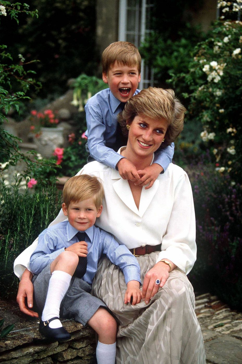 Diana de Gales - Lady Di junto a sus hijos, los prncipes Enrique y Guillermo