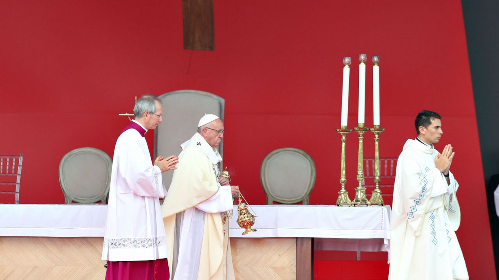 El papa Francisco, durante la misa que ha celebrado en Villavicencio