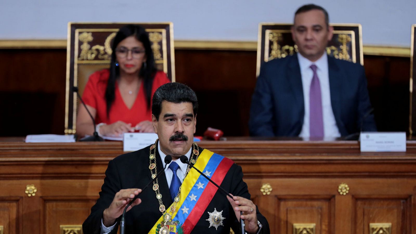 Maduro pronunciando un discurso el jueves 7 de septiembre de 2017 ante la Asamblea Nacional Constituyente de Venezuela.