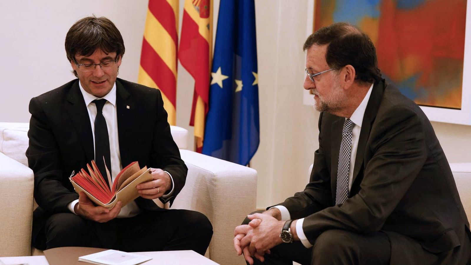 Rajoy y Puigdemont, en una reunión en La Moncloa.