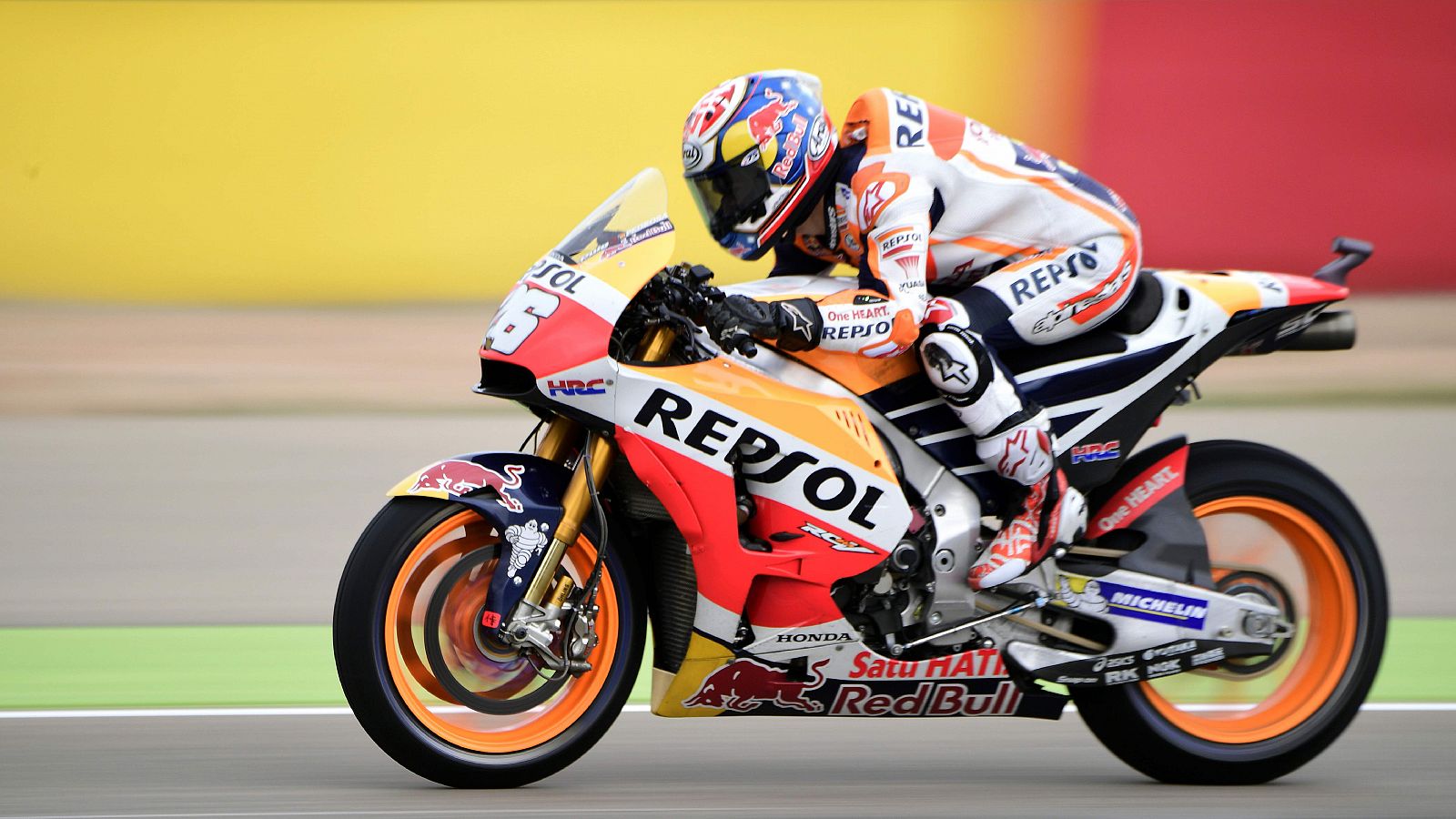 Dani Pedrosa, en los entrenamientos libres del GP de Aragón.