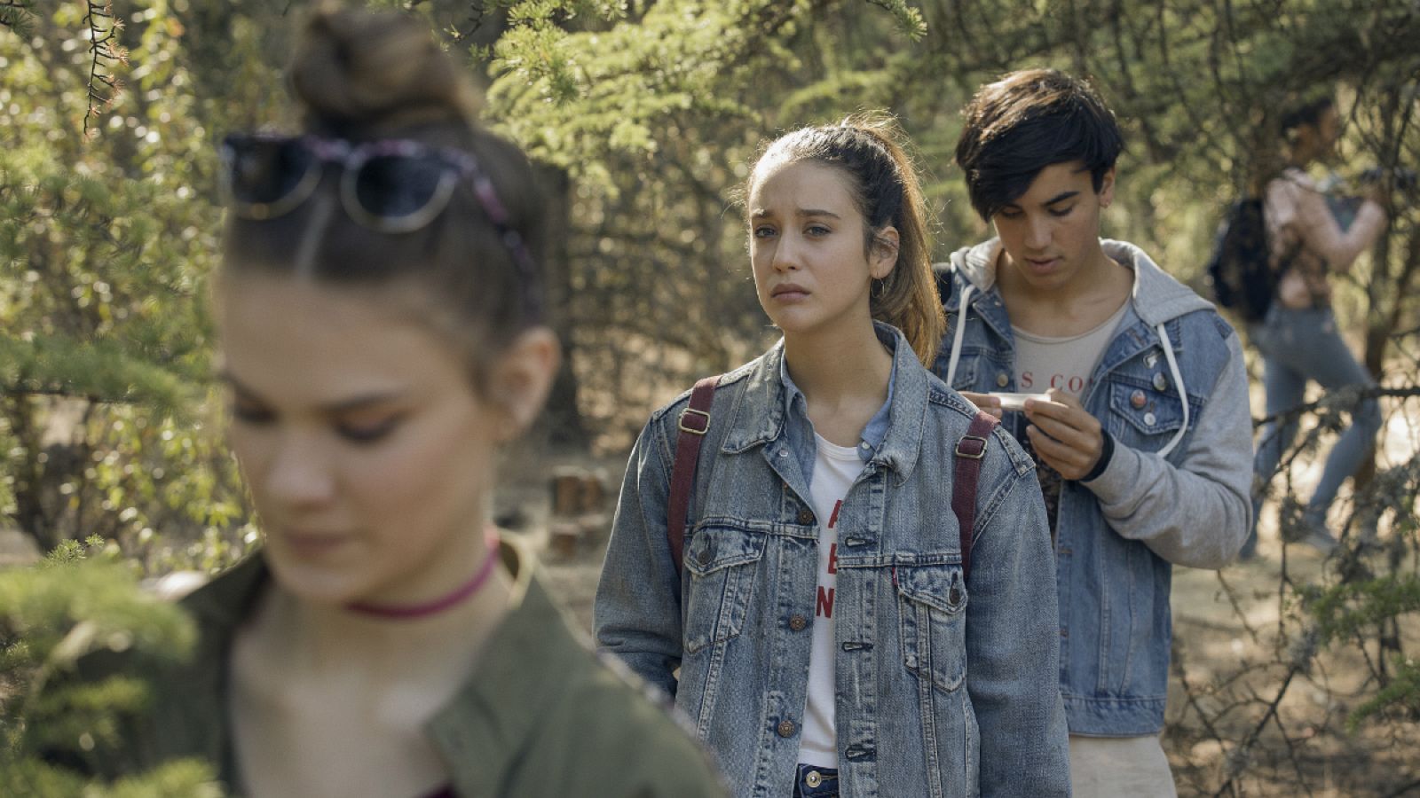 Alba, en plena excursión con Nerea y Rafa