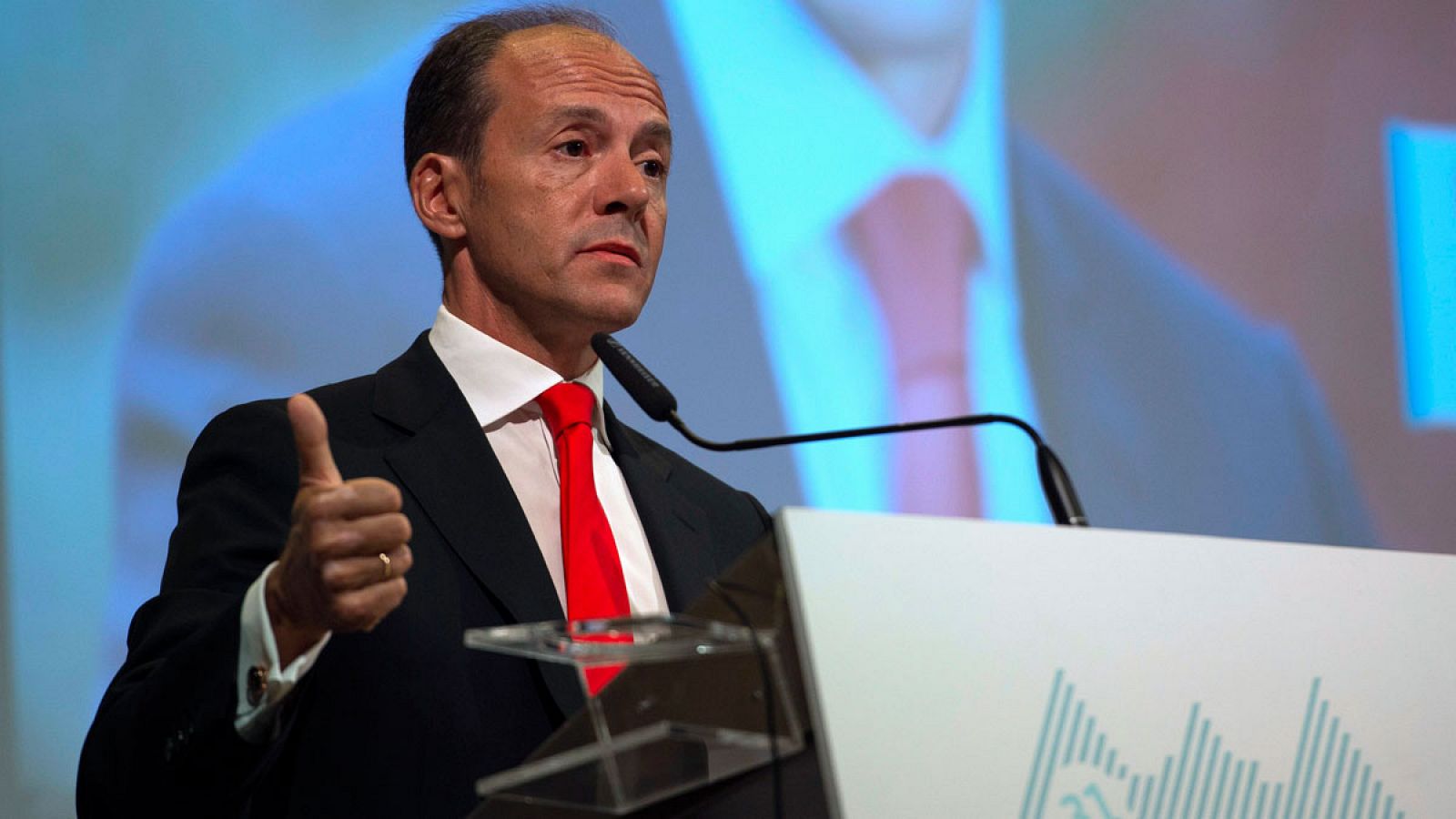 El consejero delegado del Banco Santander, Rami Aboukhair, durante un congreso sobre economía digital