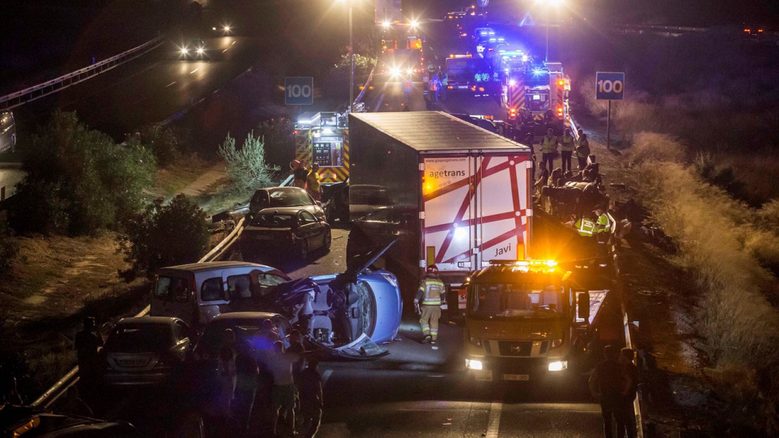 Accidente producido en la localidad de Sangonera la Seca(Murcia)