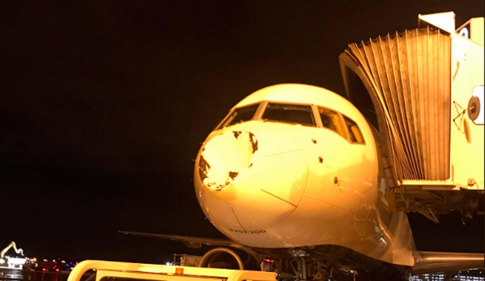 Así quedó el avión en el que viajaban los Thunder.