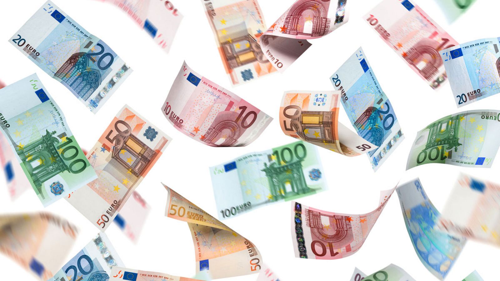 Billetes de euro de distintas denominaciones