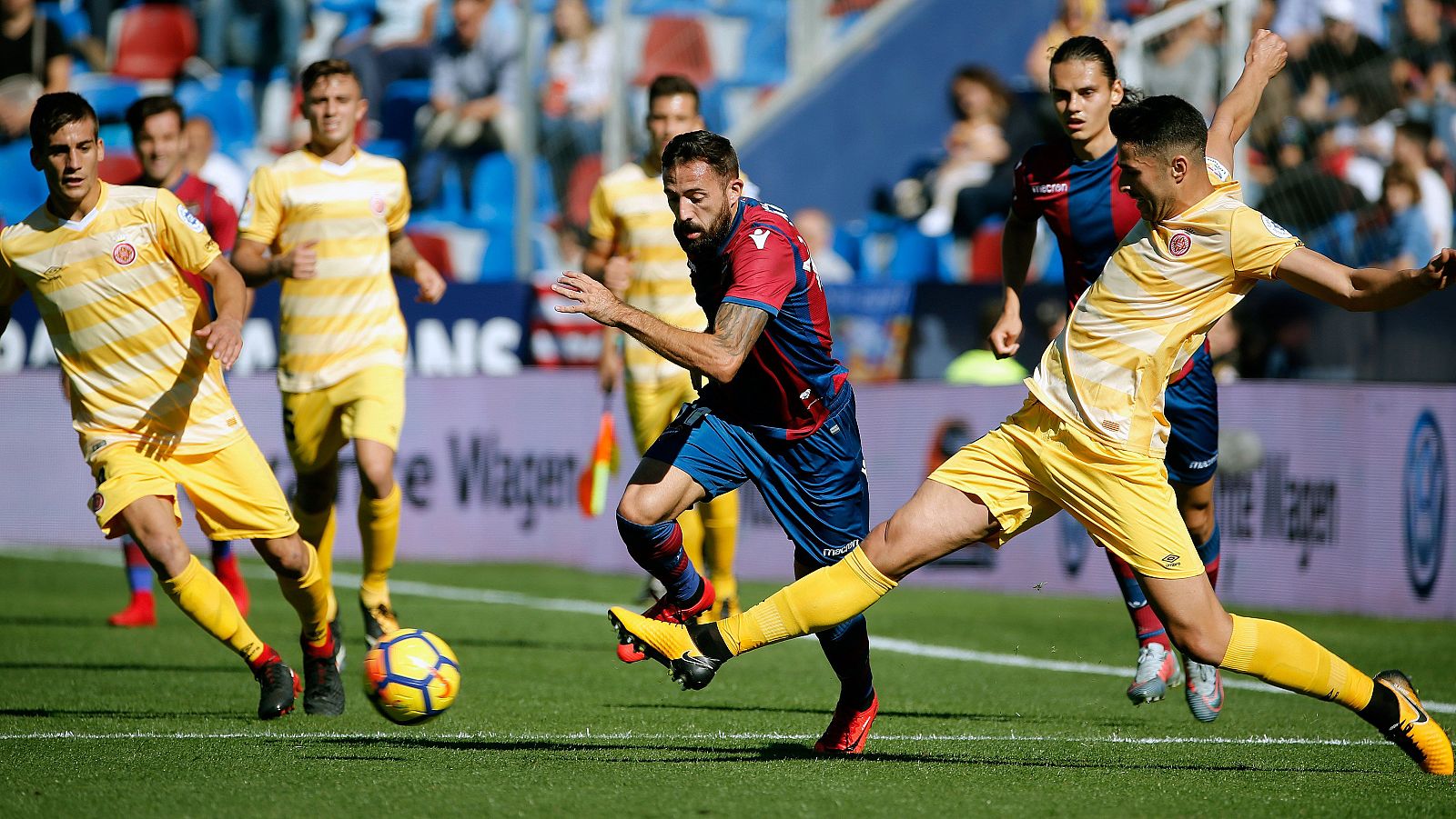 Morales, durante el partido ante el Girona.