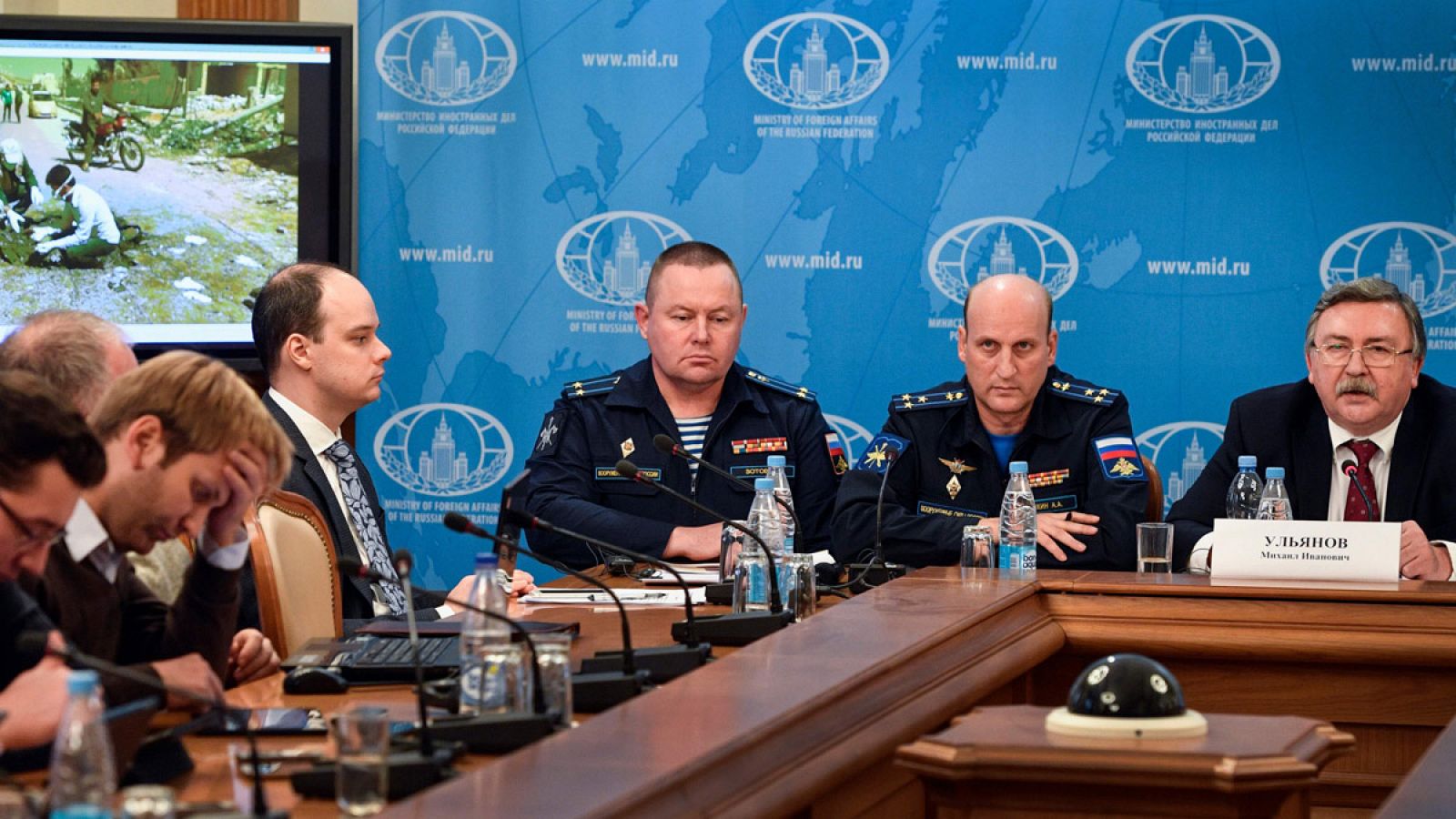 La delegación Rusa en la presentación del informe de la ONU sobre el ataque en Siria, el pasado 2 de noviembre