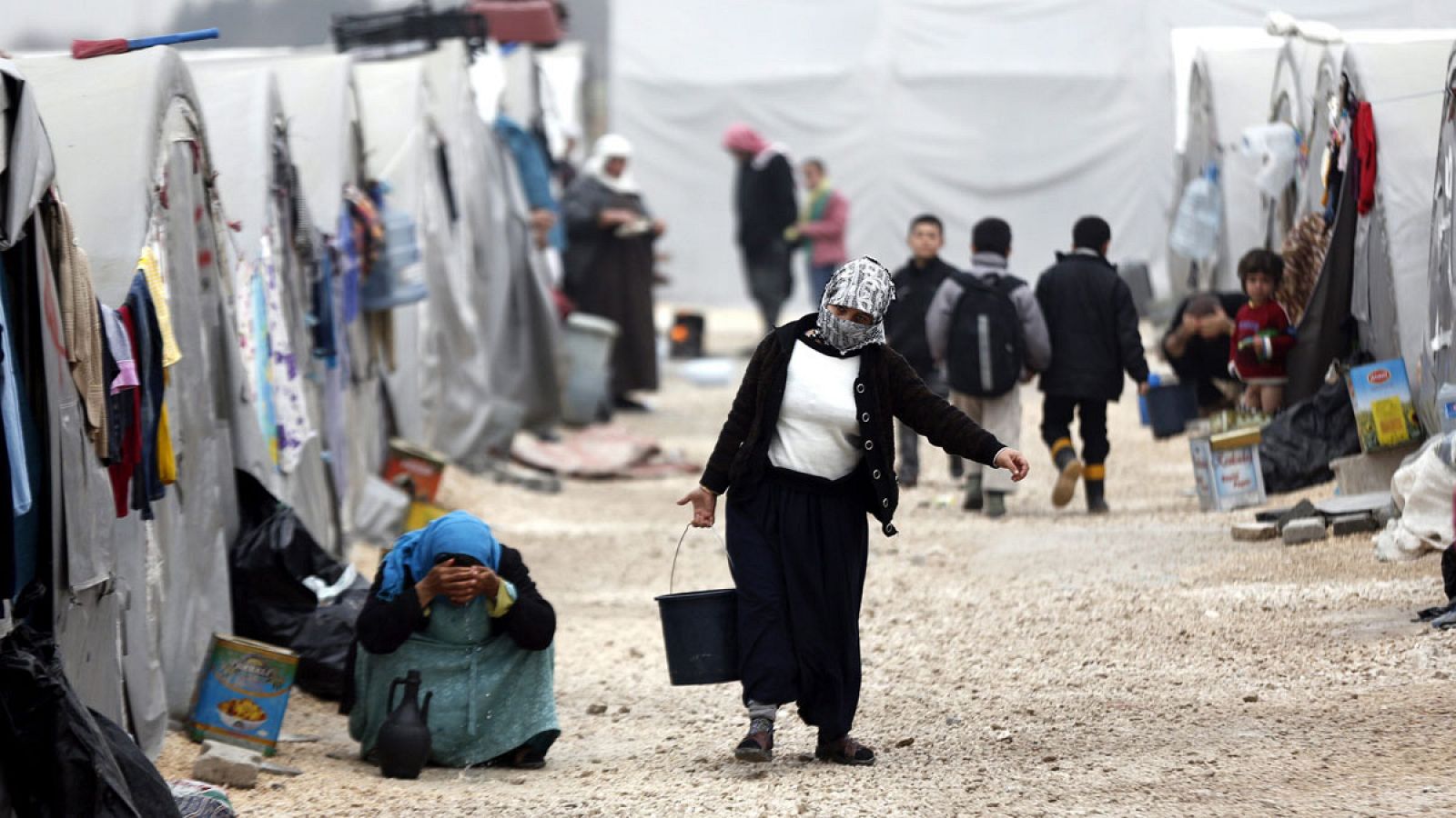 Imagen de archivo de refugiados sirios en el campo de refugiados de Suruc, el más grande de Turquía.