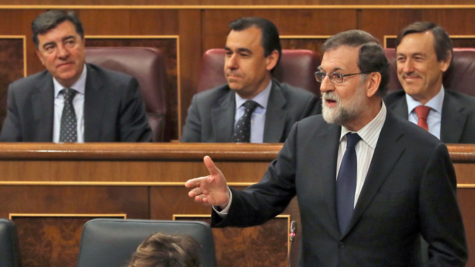 Rajoy durante su intervención en la sesión de control al Gobierno en el Congreso