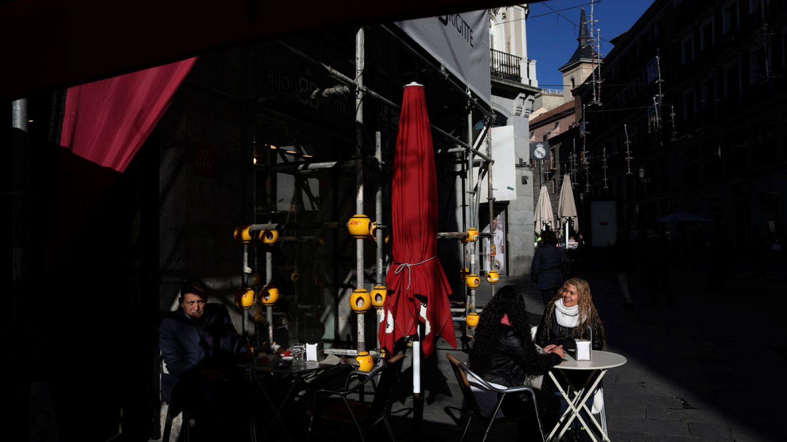 Una terraza en el centro de Madrid.