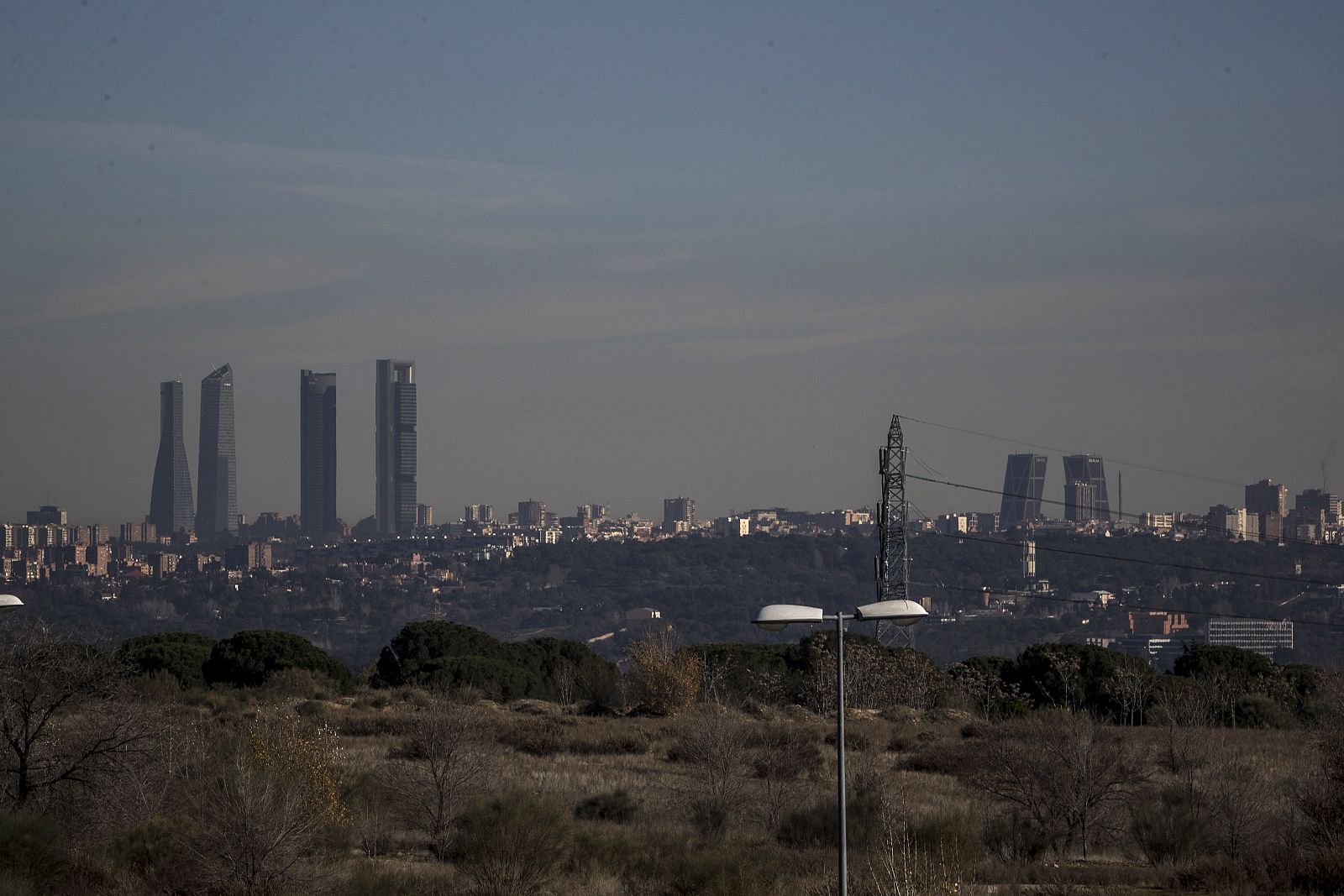 Vista de la contaminación sobre la ciudad de Madrid