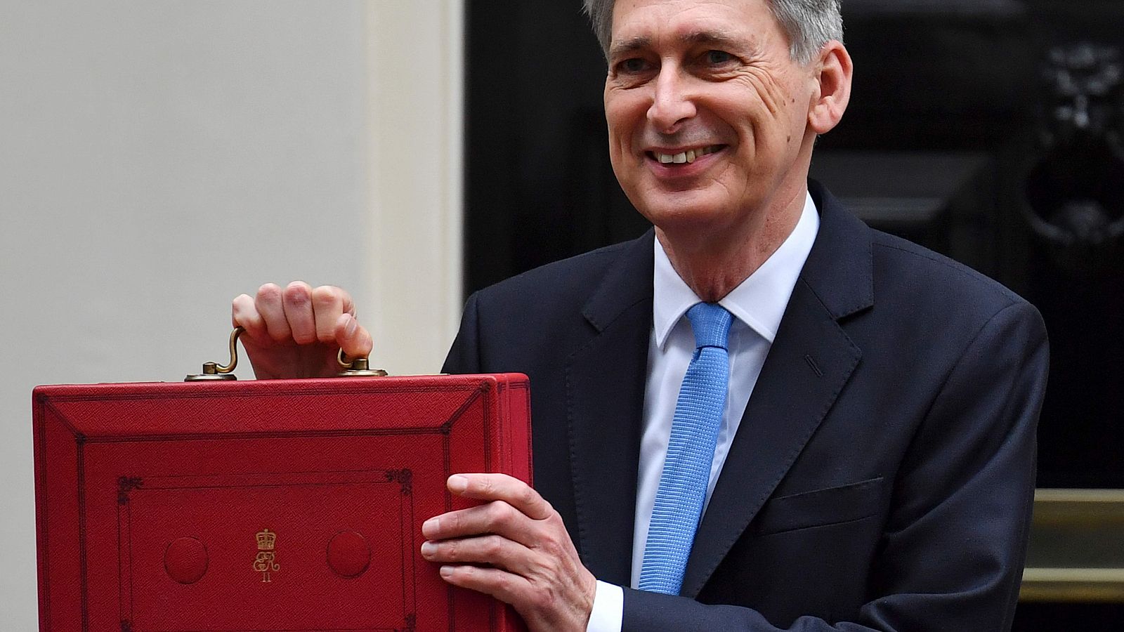 El ministro de Economía británico, Philip Hammond, a su salida de Downing Street.