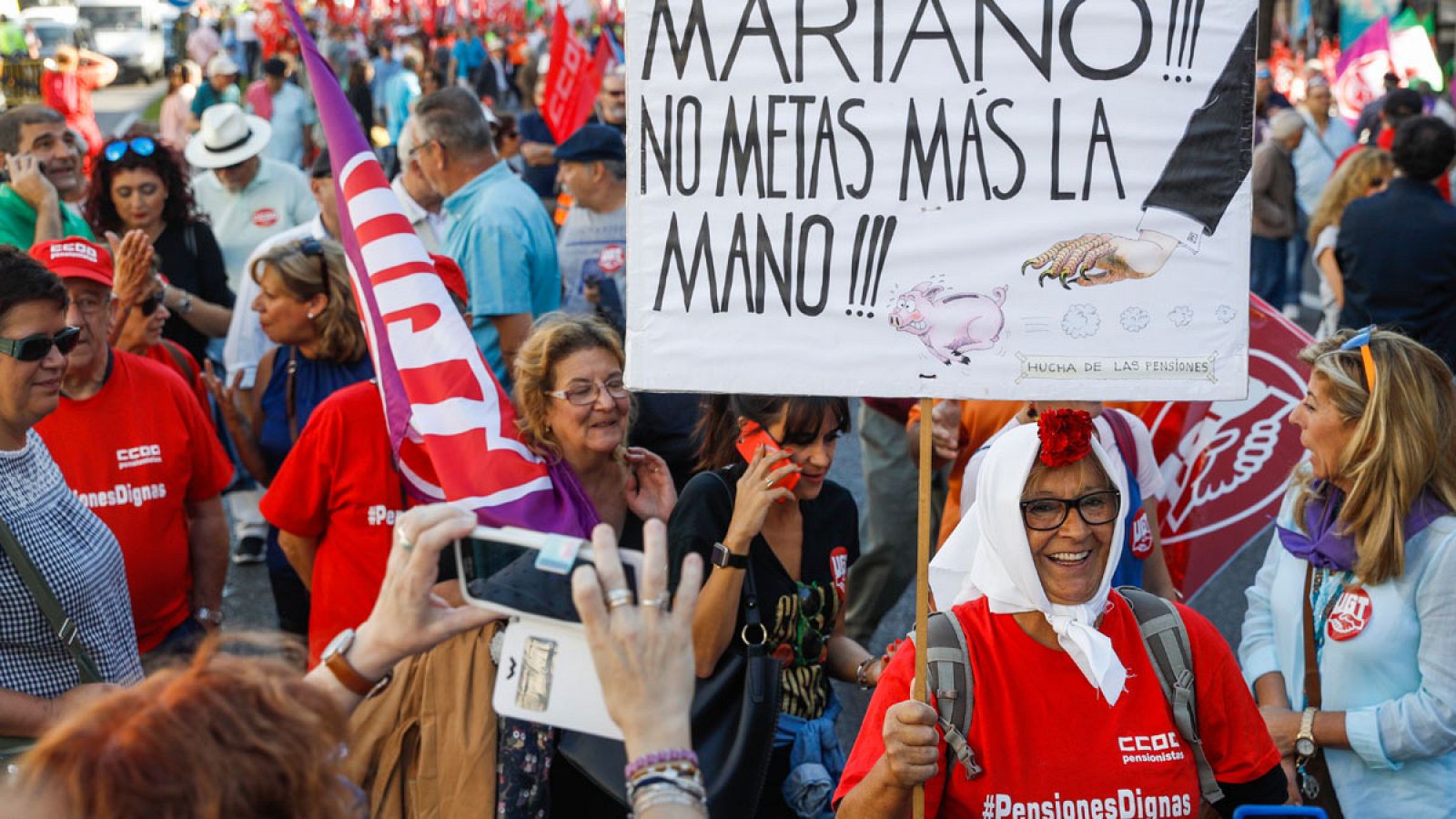 Manifestación de las Marchas por las Pensiones Dignas en Madrid en octubre