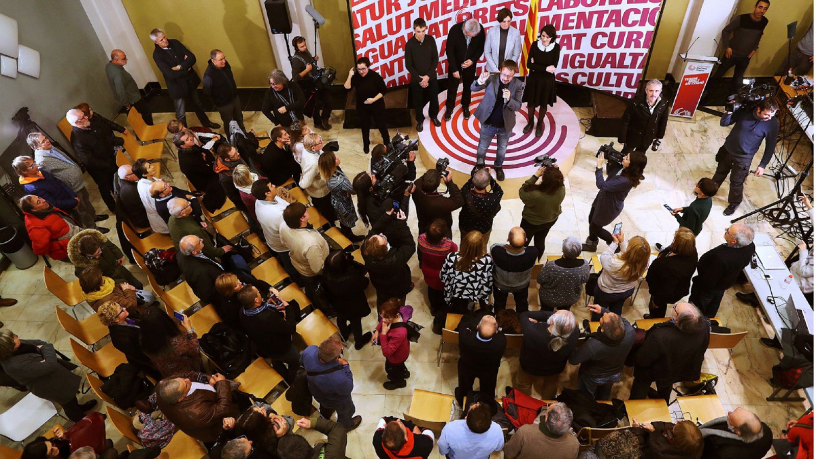 Xavier Domenech, en un acto de la campaña electoral del 21-D en Lleida