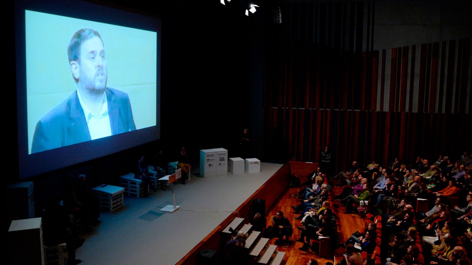 Vídeo del expresidente catalán Oriol Junqueras en un acto de campaña de ERC, el pasado 5 de diciembre