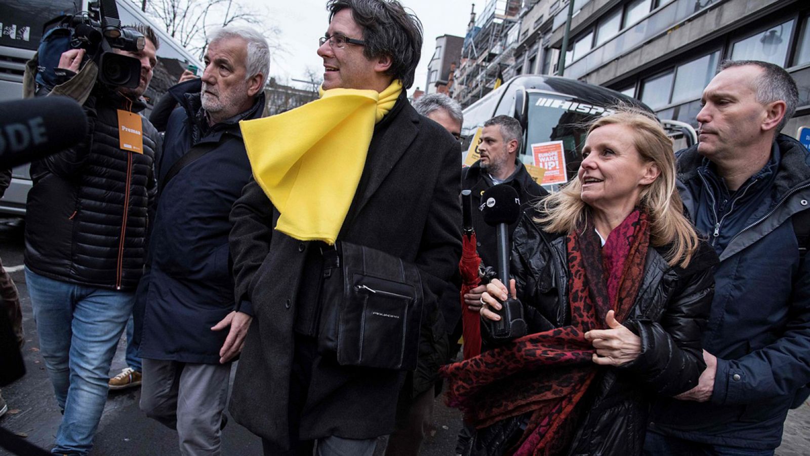 El expresidente catalán Carles Puigdemont, durante la manifestación en Bruselas el pasado 7 de diciembre