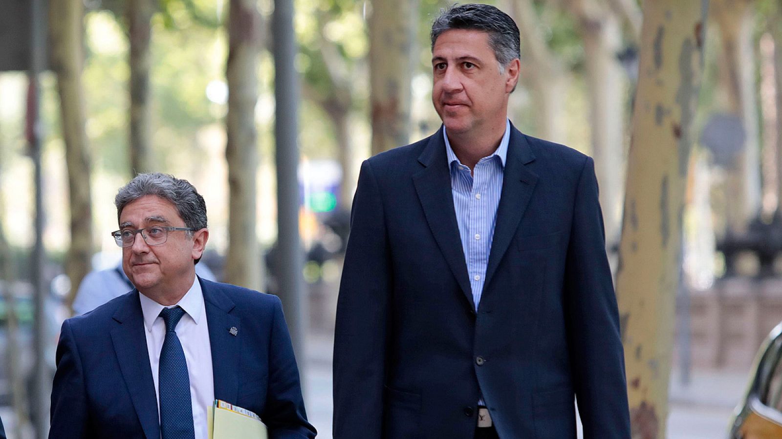 El delegado del Gobierno en Cataluña, Enric Millo, y el presidente del PPC, Xavier García Albiol