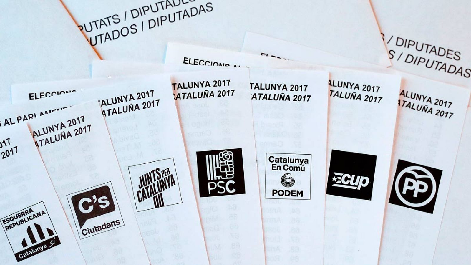 Las siete principales fuerzas que concurren a las elecciones en Cataluña.