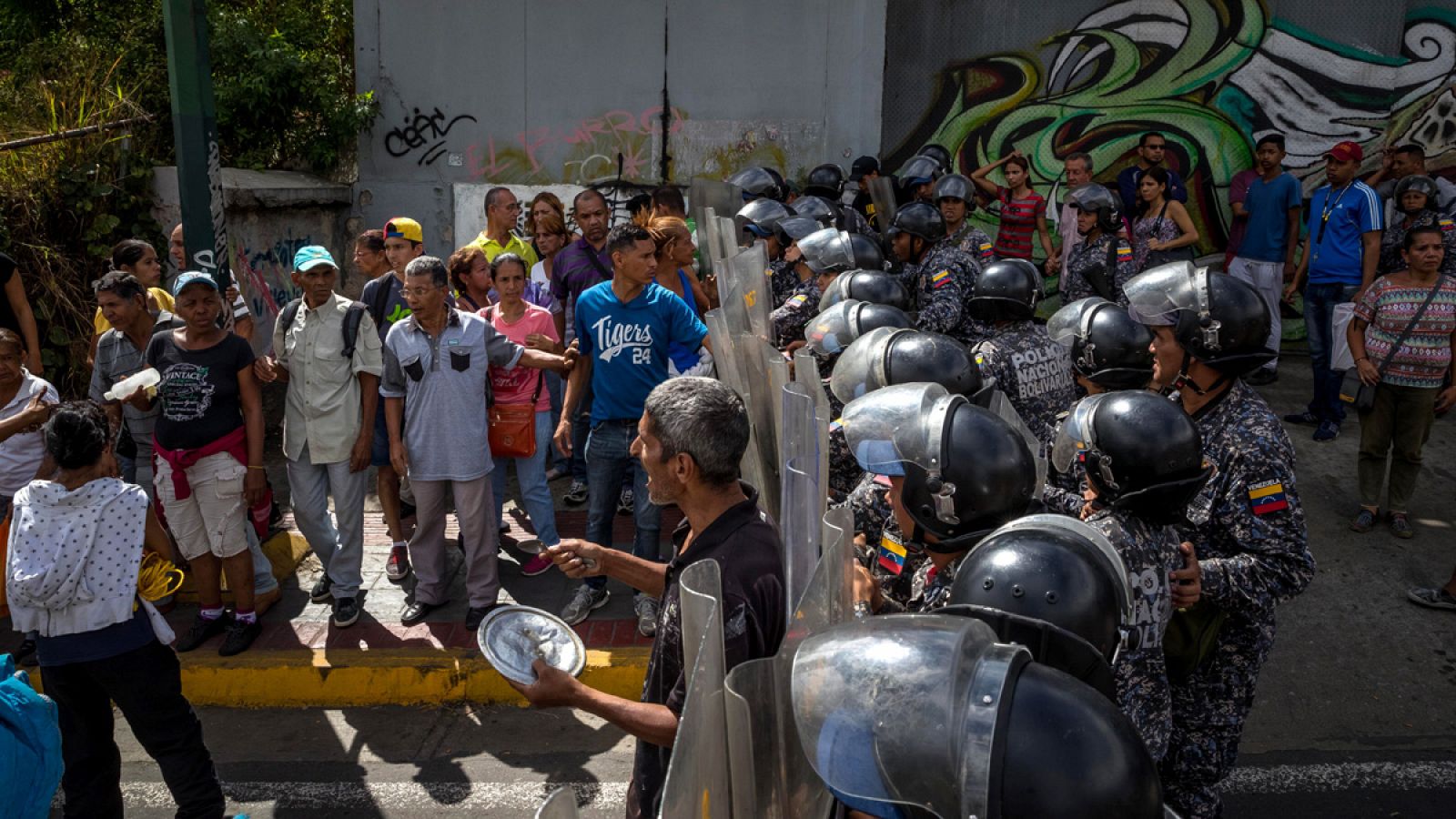 Protesta en Venezuela por la escasez de alimentos el pasado 28 de diciembre