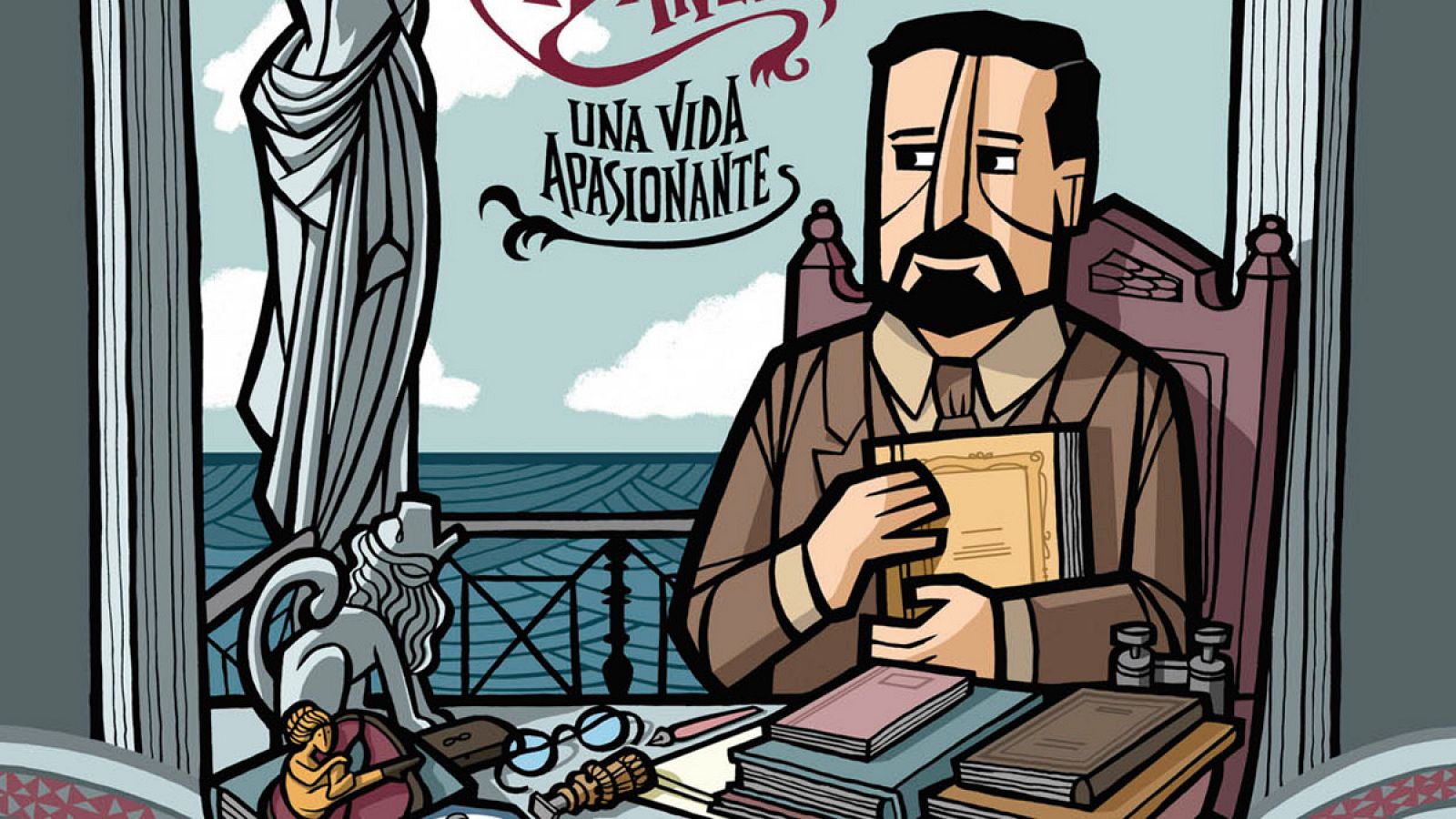 Fragmento de la portada del cómic 'Vicente Blasco Ibáñez: Una vida apasionante'